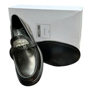 Moschino Black Leather Men's Loafers